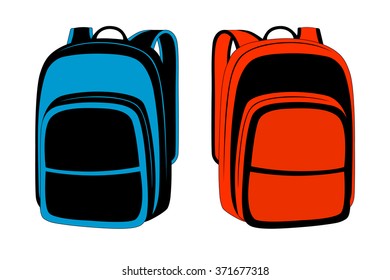 Sports backpack in vector on a white background.Backpacks in the vector assortment.Backpack logo.