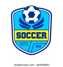 Sports badge graphic logo emblem design. Soccer logo template. Football logo. Sport logo for any football team on white