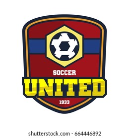 Sports badge graphic logo emblem design. Soccer logo template. Football logo. Sport logo for any football team on white