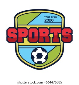 Sports badge graphic logo emblem design. Soccer logo template. Football logo. Sport logo for any football team on white