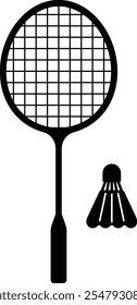 sports badminton racket suttlecock line black