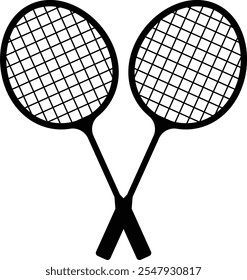 Raqueta de bádminton deportivo línea suttlecock negro