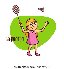 Sports. Badminton. Vector Illustration