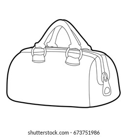 Sports bag icon in outline style isolated on white background vector illustration