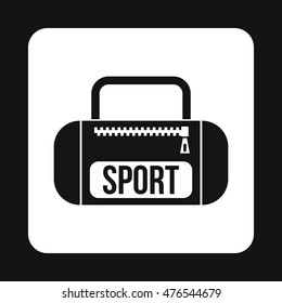 Sports bag icon in simple style on a white background