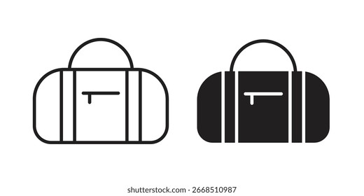 Estilo sólido del icono del bolso de los deportes. Ilustración vectorial plana.