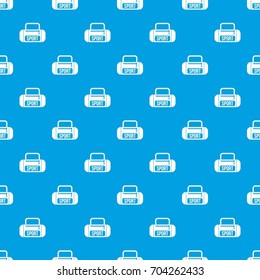 Sports bag pattern repeat seamless in blue color for any design. Vector geometric illustration