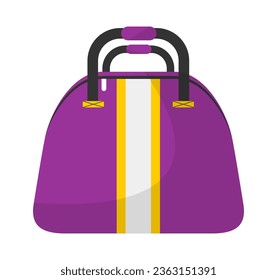 Sports bag or sac for equipment or personal belongings, transportation or carrying with you. Isolated icon of container with handles, clothes or objects for use. Vector in flat style illustration 