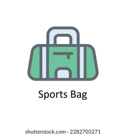 Sports Bag Vector  Fill outline Icons. Simple stock illustration stock
