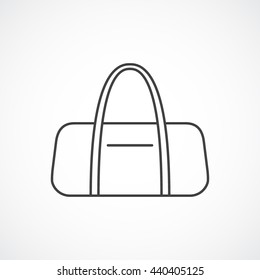 Sports bag, vector minimal isolated line icon.