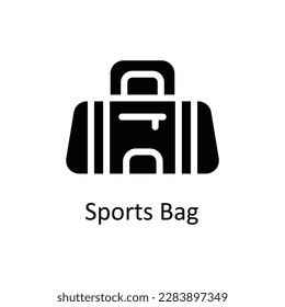 Sports Bag Vector   Solid Icons. Simple stock illustration stock