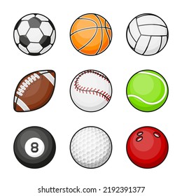 Sports Ball Collection All Games Balls Stock Vector (Royalty Free ...