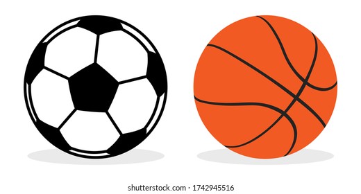 Sports Ball Football and basketball Vector Illustration Design