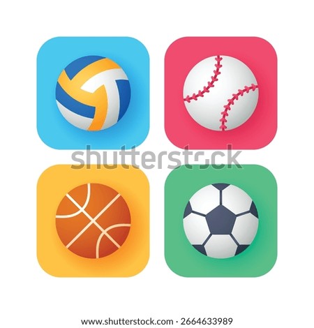 Sports Ball Gradient Icon Set