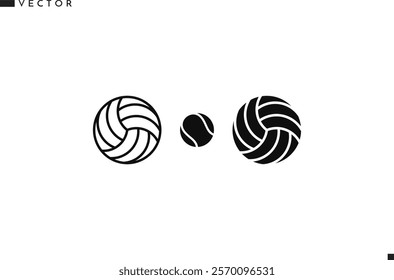 Sports ball icon set. Sports equipment vector