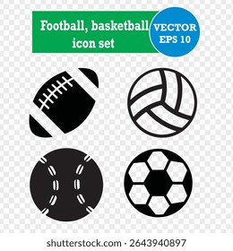 Sports ball icon set. Sport Icons. vector illustration. Eps 10