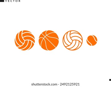 Vector de pelota deportiva. Conjunto de iconos