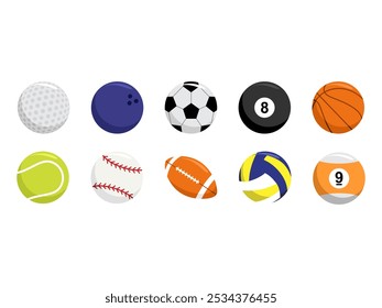 Sport Ball Illustration Element Set