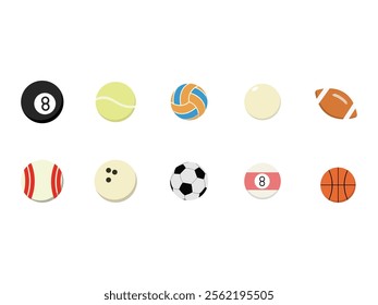 Sports Ball Illustration Element Set