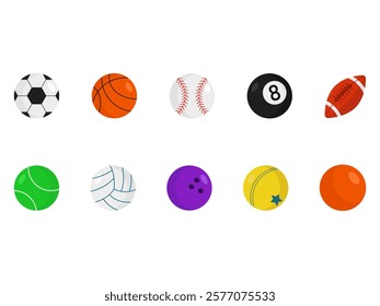 Sports Ball Illustration Element Set