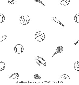 Sports Ball Line Pattern Vector Art