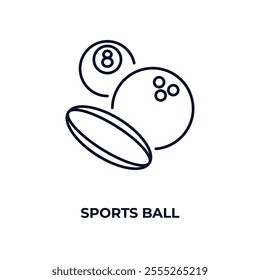 sports ball outline icon. Linear vector from entertainment concept. Thin line sports ball icon isolated on white background