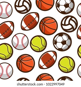 Sports Ball Seamless Pattern