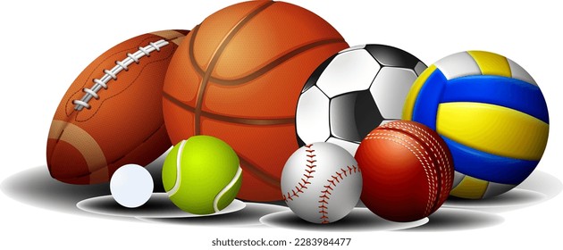 Sports Balls Collection in Vector illustration