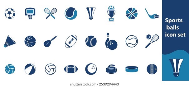 sports balls. Editable stroke. Vector illustration