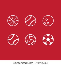 Sports balls icon set