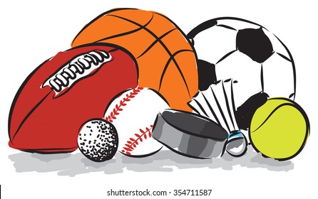 sports balls illustration 