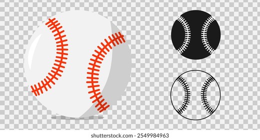 Sports balls illustration set. tennis, ball on white and transparent background.