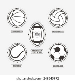 Sports balls logos, emblem.