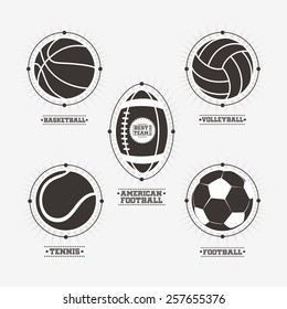 Sports balls logos, emblem