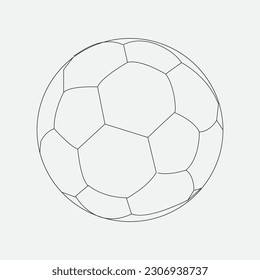 Sports Balls Minimal Flat Line Vector Icon Set. Football