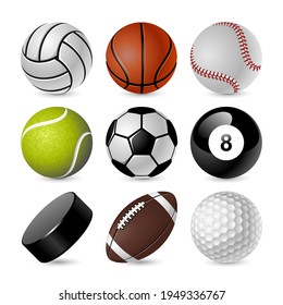 Sports balls on white background in vector EPS10