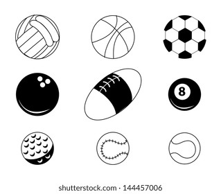 Sports Balls Over White Background Vector Stock Vector (Royalty Free ...