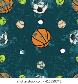 Sports balls seamless pattern