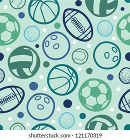 Sports Balls Seamless Patterns Backgrounds Stock Vector (Royalty Free ...