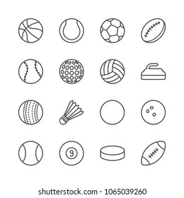 Sports Balls Set Icon Vector Outline Stock Vector (Royalty Free ...