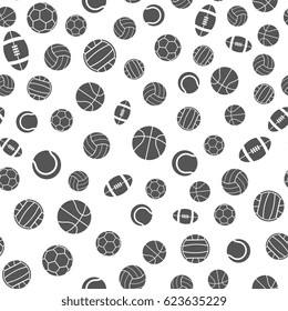 Sports Balls Vector Seamless Pattern