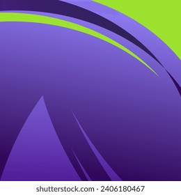 sports banner template in bright green with dark purple gradient, social media use