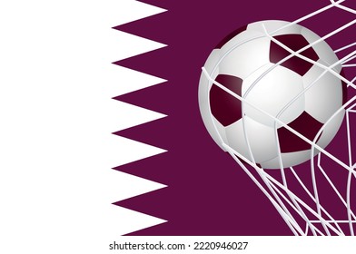 Sports Banner Template design with Qatar Flag background in vector illustration.