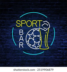 Bar deportivo, Café, Bar deportivo de neón, Neón, Vector