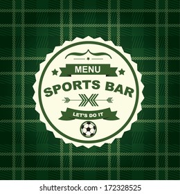 Sports Bar Menu, Template Design.Vector Illustration.