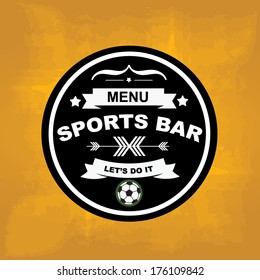 Sports bar menu, template design.Vector illustration.