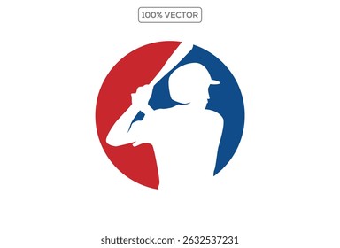 Sports Baseball Logo Design Silhouette 