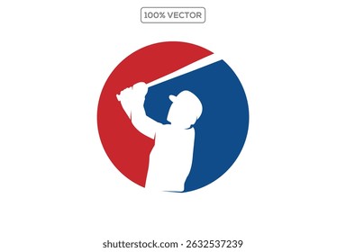 Sports Baseball Logo Design Silhouette vector
