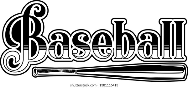 Sports Baseball Logotype Text Lettering Design Element