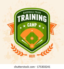 Sports Baseball Training Camp Badge Logo Emblem Design